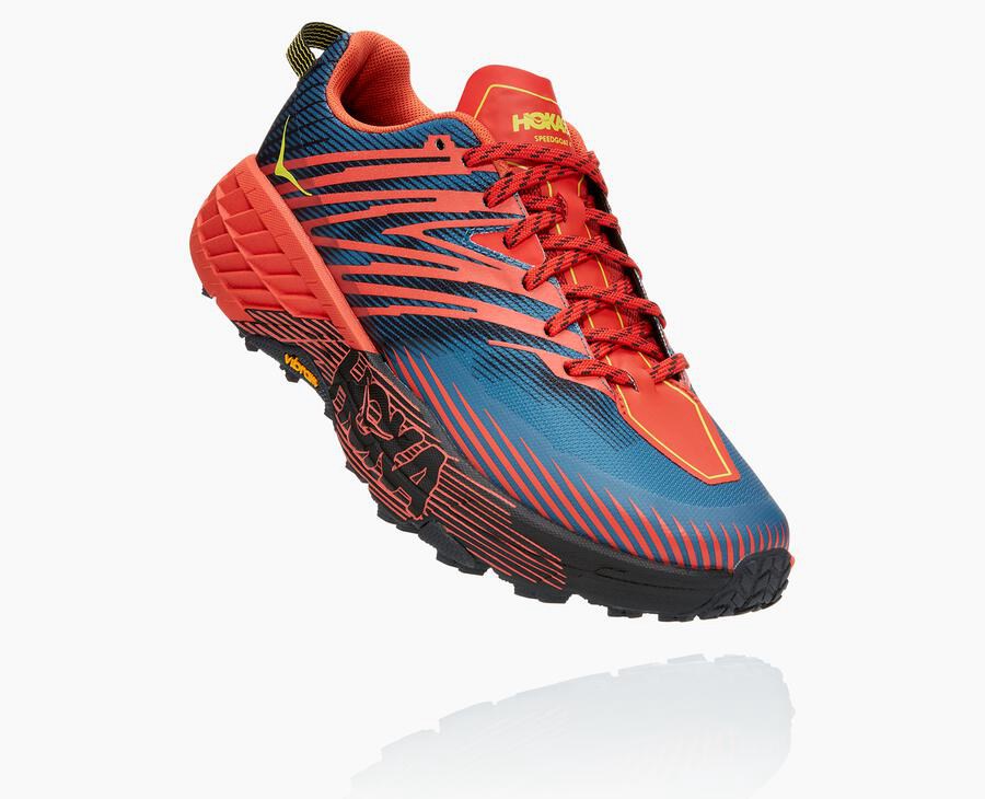 Hoka One One Trailove Tenisky Panske Červené - Speedgoat 4 - 18234-VDZY